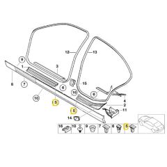 BMW KAPI EŞİK KAPLAMA KLİPSİ 5 ADET 51471840960