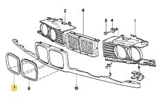 BMW E34 ESKİ MODEL SAĞ PANJUR KROM ÇERÇEVESİ 51131973898