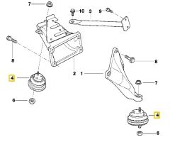 BMW E39 M52 M54 MOTOR CORTECO MOTOR TAKOZU 22116754608