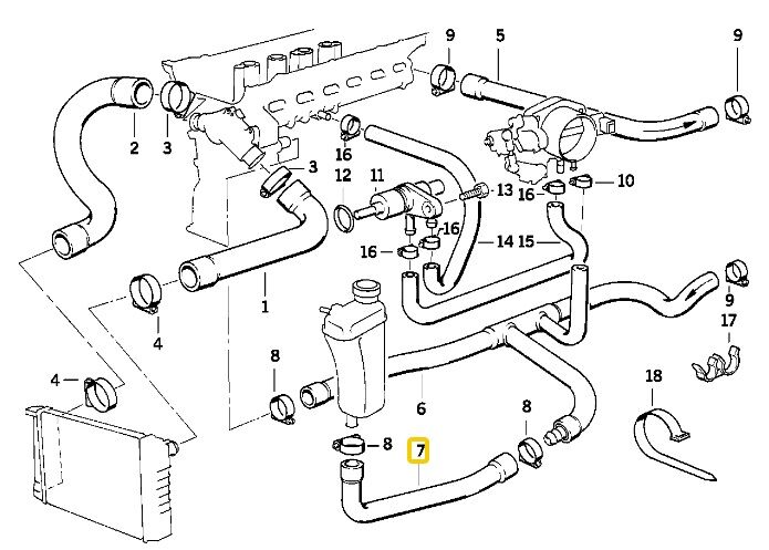 BMW E36 M50 MOTOR YEDEK SU DEPO HORTUMU 11531730351