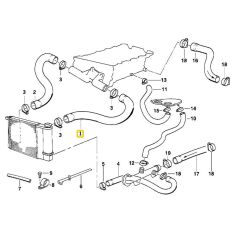 BMW E36 M42 MOTOR RADYATÖR ÜST HORTUMU 11531721708