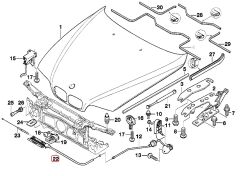 BMW E39 ORJİNAL ORTA KAPUT TELİ 51238190754