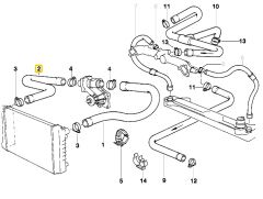 BMW E32 VE E34 M60 MOTOR RADYATÖR ALT HORTUMU 11531741407
