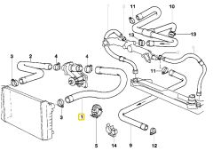 BMW E32 VE E34 M60 MOTOR RADYATÖR ÜST HORTUMU 11531741405