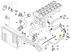 BMW E38 VE E39 M52 M54 MOTOR KALORİFER HORTUMU 11531438634