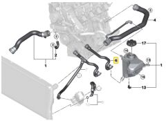 BMW E87 E90 VE E91 M47N2 YEDEK SU DEPO HORTUMU 17127789590